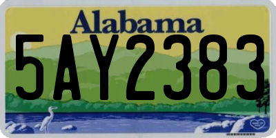 AL license plate 5AY2383