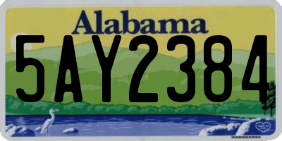 AL license plate 5AY2384