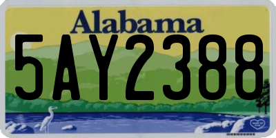 AL license plate 5AY2388