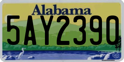 AL license plate 5AY2390