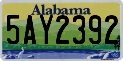 AL license plate 5AY2392