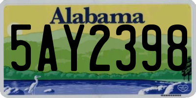 AL license plate 5AY2398