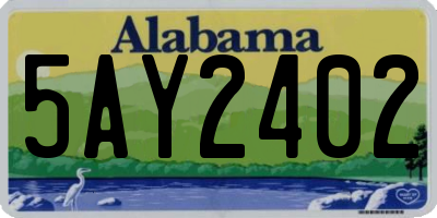 AL license plate 5AY2402