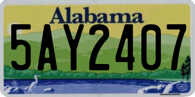 AL license plate 5AY2407