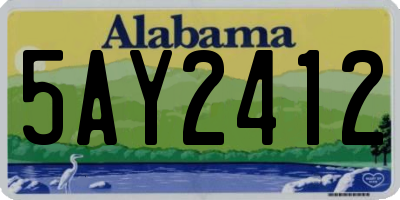AL license plate 5AY2412