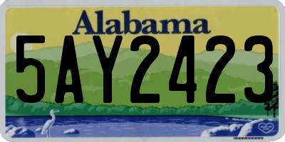 AL license plate 5AY2423