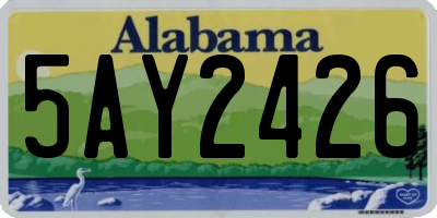 AL license plate 5AY2426