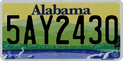 AL license plate 5AY2430