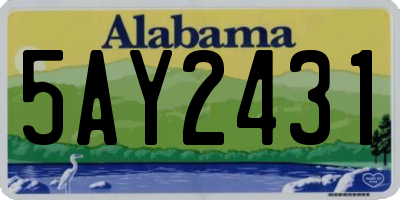 AL license plate 5AY2431