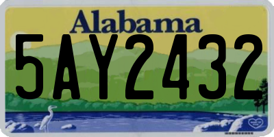 AL license plate 5AY2432