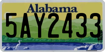 AL license plate 5AY2433