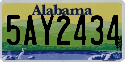 AL license plate 5AY2434