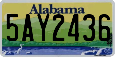 AL license plate 5AY2436