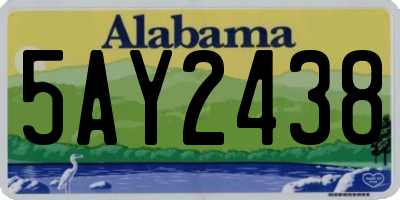 AL license plate 5AY2438
