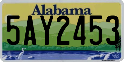 AL license plate 5AY2453