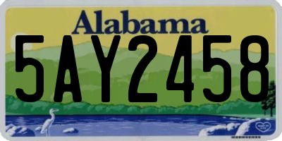 AL license plate 5AY2458