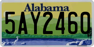 AL license plate 5AY2460