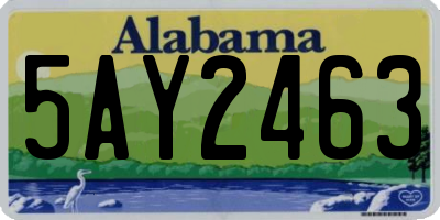 AL license plate 5AY2463