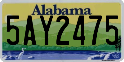 AL license plate 5AY2475