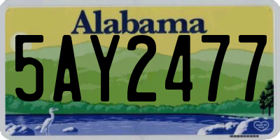 AL license plate 5AY2477