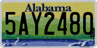 AL license plate 5AY2480