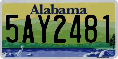 AL license plate 5AY2481
