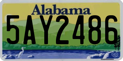 AL license plate 5AY2486