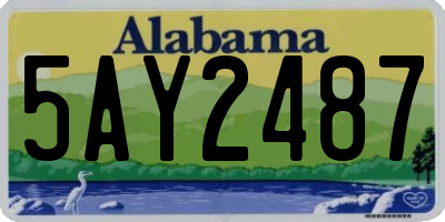 AL license plate 5AY2487