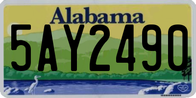 AL license plate 5AY2490