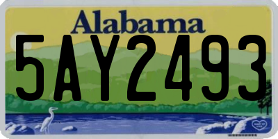AL license plate 5AY2493