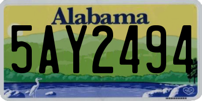 AL license plate 5AY2494