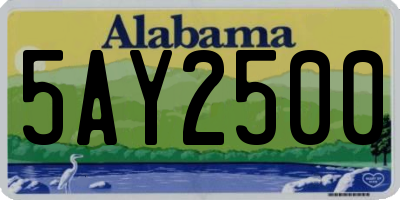 AL license plate 5AY2500