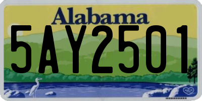 AL license plate 5AY2501