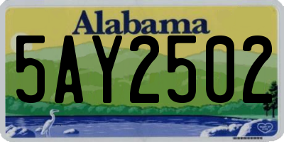 AL license plate 5AY2502