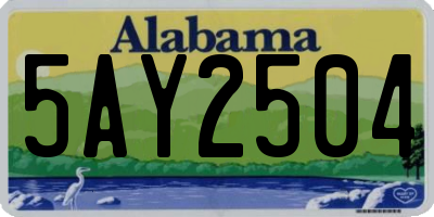 AL license plate 5AY2504