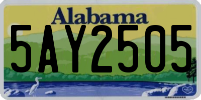 AL license plate 5AY2505