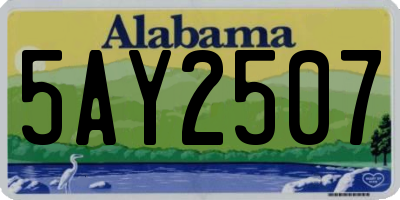 AL license plate 5AY2507