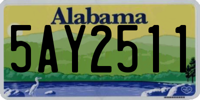 AL license plate 5AY2511