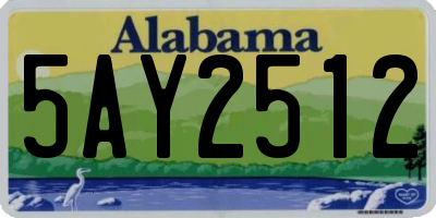 AL license plate 5AY2512