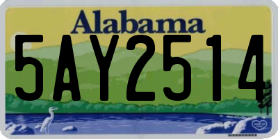 AL license plate 5AY2514