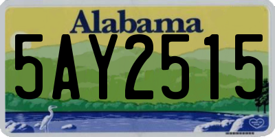 AL license plate 5AY2515