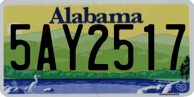 AL license plate 5AY2517