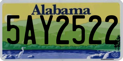 AL license plate 5AY2522