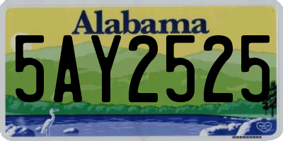 AL license plate 5AY2525