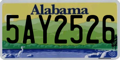 AL license plate 5AY2526