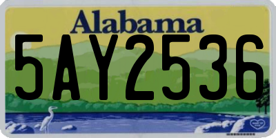 AL license plate 5AY2536