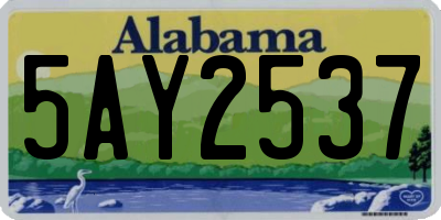 AL license plate 5AY2537