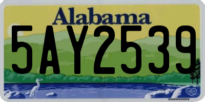 AL license plate 5AY2539