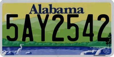 AL license plate 5AY2542