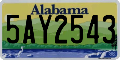 AL license plate 5AY2543